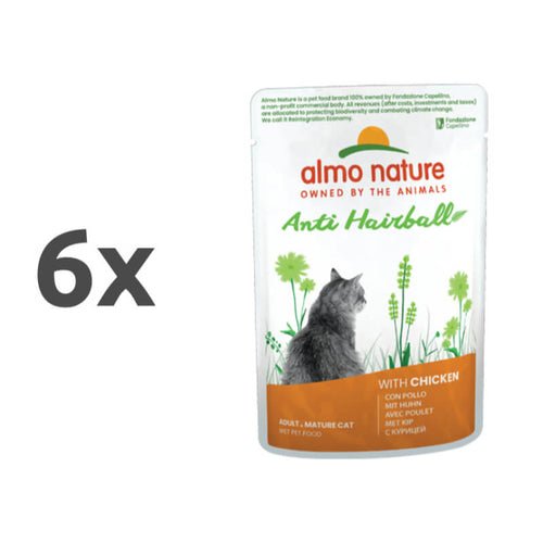 Almo Nature Holistic Anti-Hairball - piščanec - 70 g - 6 x 70 g