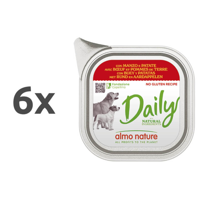 Almo Nature Daily - govedina in krompir - 100 g - 6 x 100 g