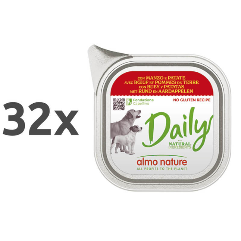 Almo Nature Daily - govedina in krompir - 100 g - 32 x 100 g