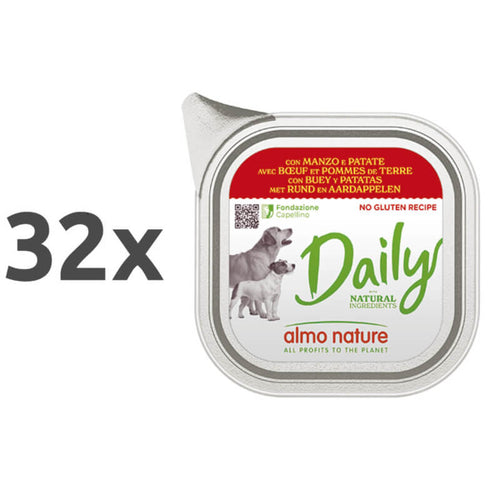 Almo Nature Daily - govedina in krompir - 100 g - 32 x 100 g