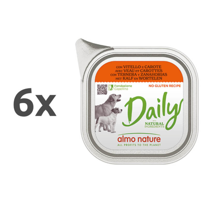 Almo Nature Daily - teletina in korenje - 100 g - 6 x 100 g