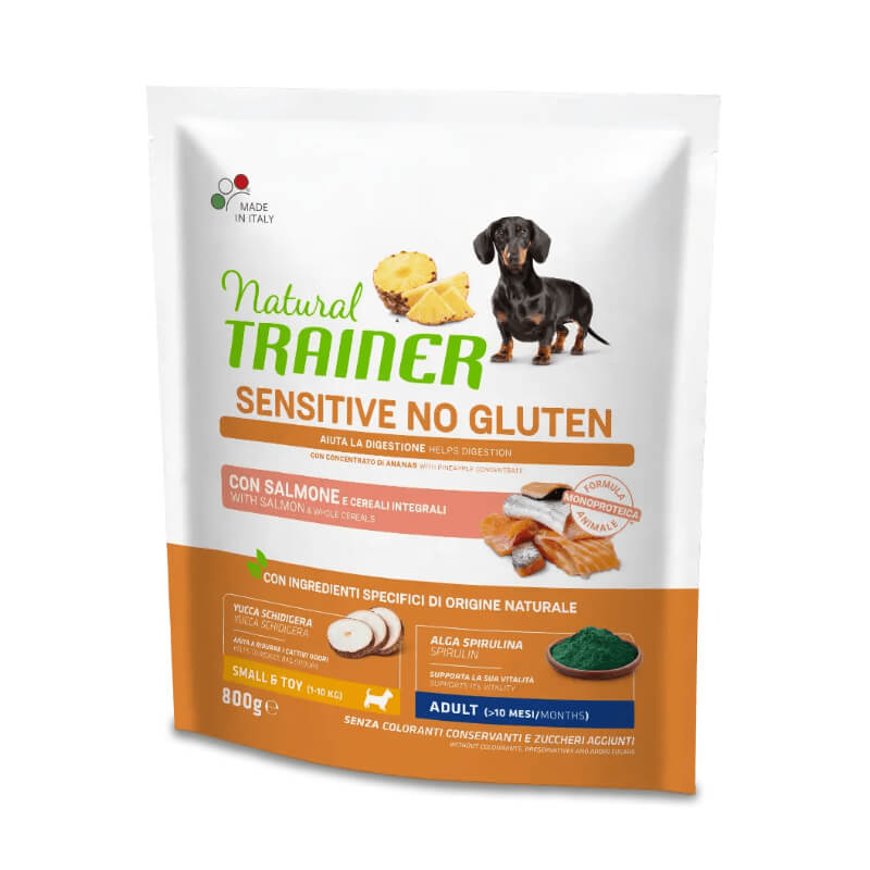 Natural Trainer Sensitive No Gluten Adult Mini - losos - 800g