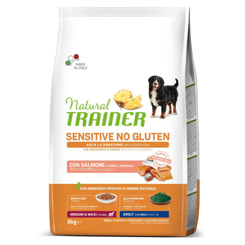 Natural Trainer Sensitive No Gluten Adult Medium/Maxi - losos - 3 kg