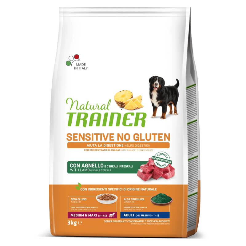 Natural Trainer Sensitive No Gluten Adult Medium/Maxi - ovca - 3 kg