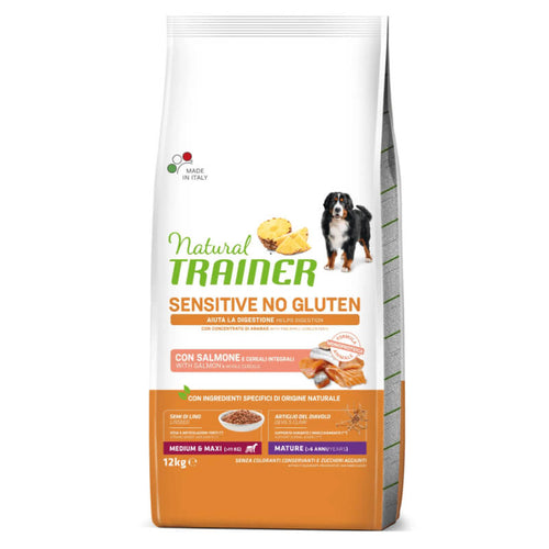 Natural Trainer Sensitive No Gluten Maturity Medium/Maxi - losos - 12 kg