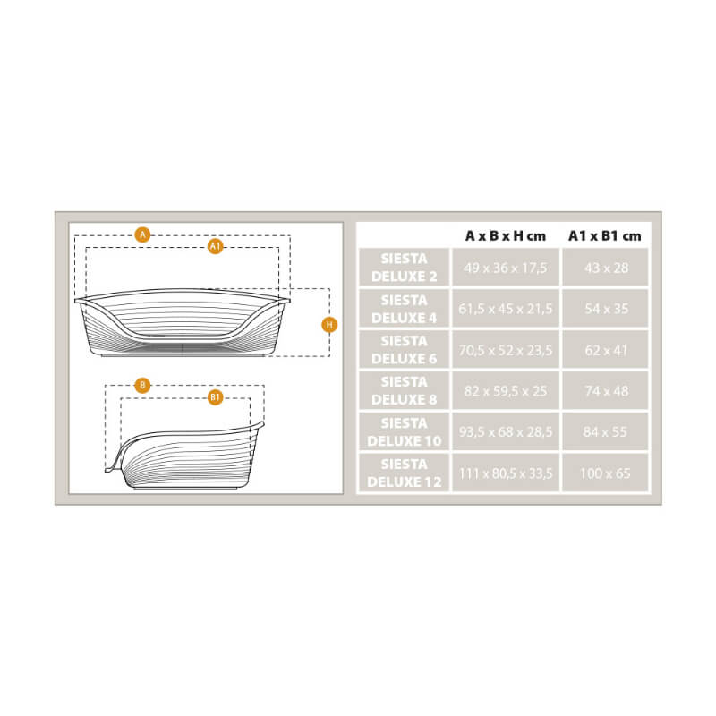 Ferplast Siesta Deluxe 2 pasje ležišče, različne barve - 49 x 36 x 17,2 cm (2)