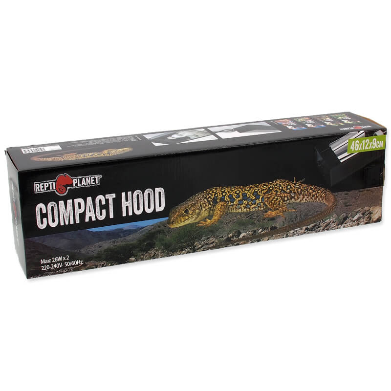 Repti Planet držalo za 2 žarnici Compact Hood - 46 x 12 x 9 cm