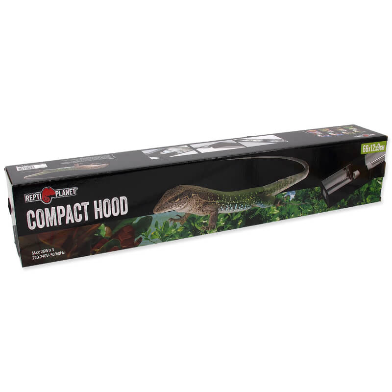 Repti Planet držalo za 3 žarnice Compact Hood - 66 x 12 x 9 cm