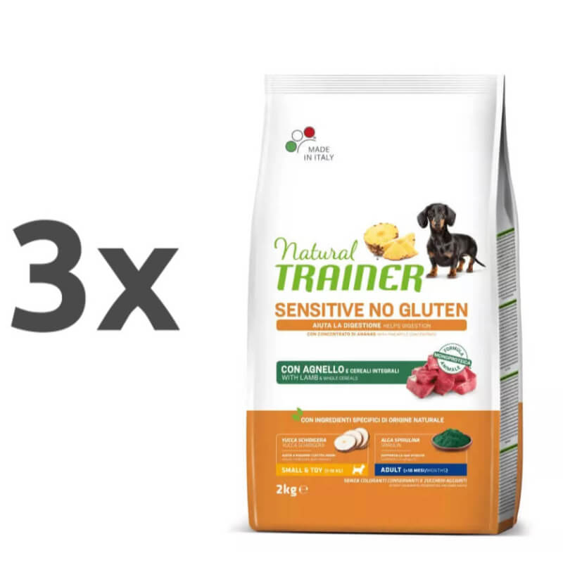 Natural Trainer Sensitive No Gluten Adult Mini - ovca - 3 x 2 kg