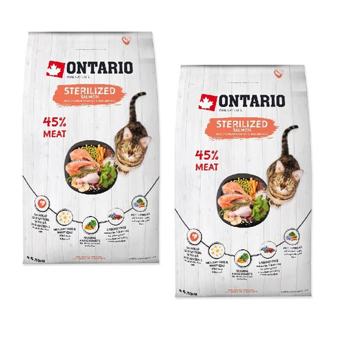Ontario Cat Sterilised - losos - 2 x 6,5 kg