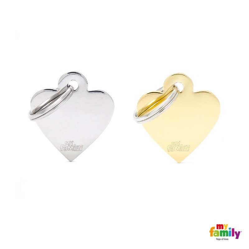 My Family identifikacijski obesek medenina, majhen srček - GRAVIRANJE GRATIS!