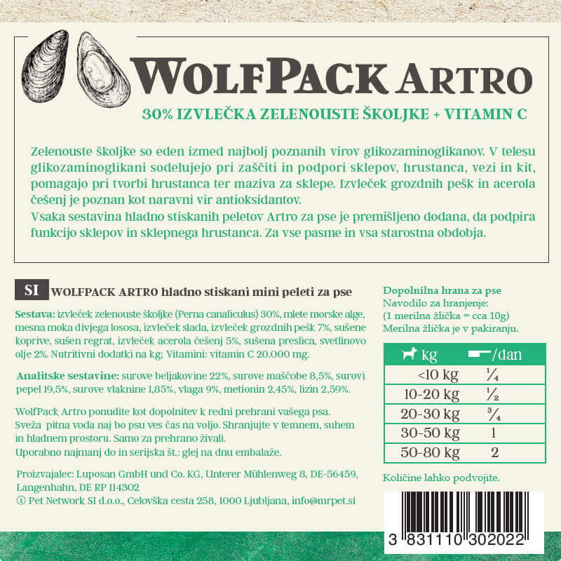 WolfPack paket - Artro 675 g + lososovo olje 500 ml (2)