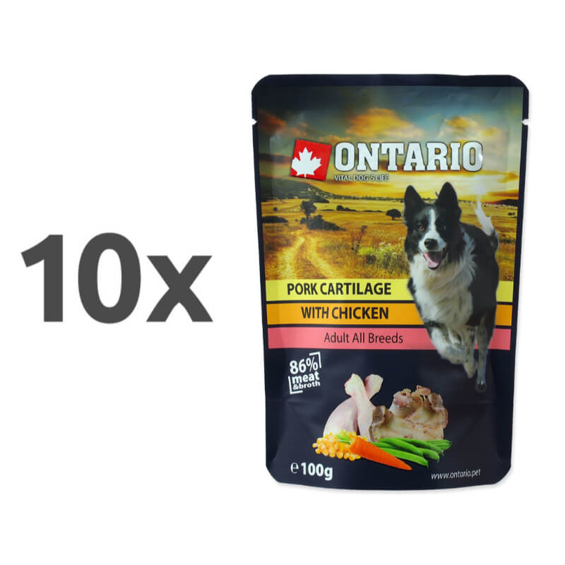 Ontario Dog - piščanec in svinjski hrustanec v juhi - 100 g - 10 x 100 g