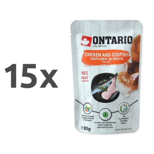 Ontario Cat - piščanec in polenovke v juhi - 80 g - 15 x 80 g