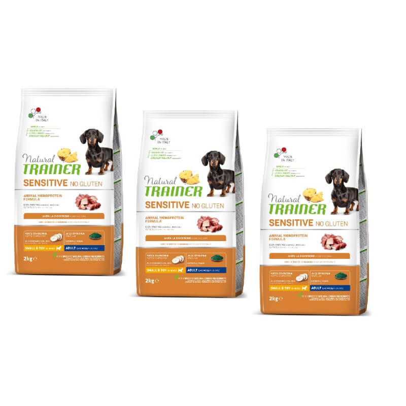 Natural Trainer Sensitive No Gluten Adult Mini - raca - 3 x 2 kg