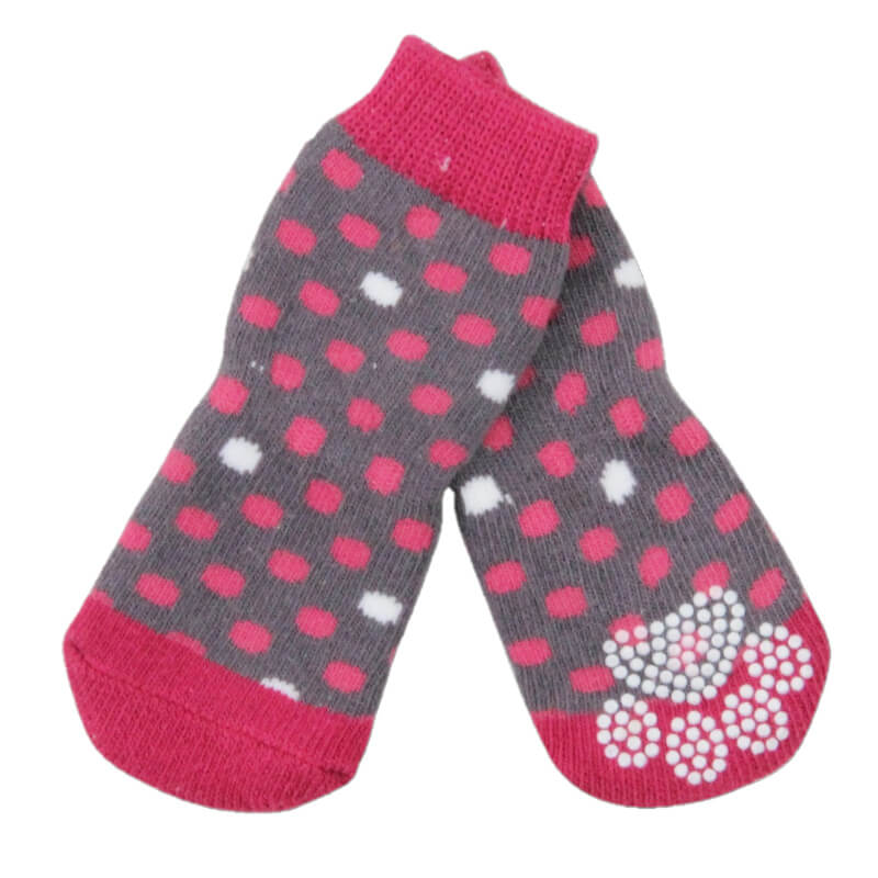 Pawise nogavice Anti-Slip, roza - 4 kos - XL