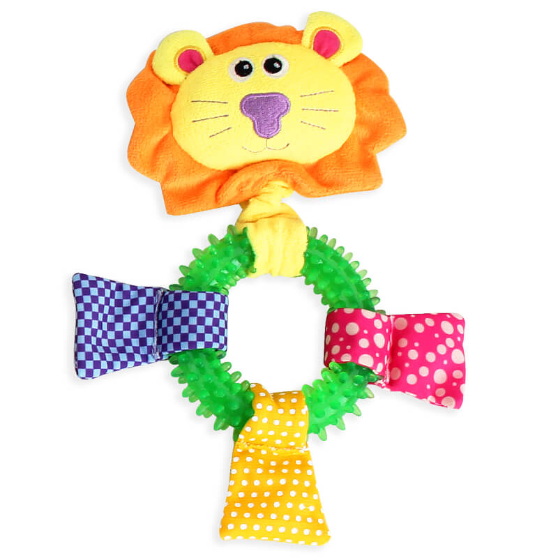 Pawise plišast lev s TPR obročem - 26 cm