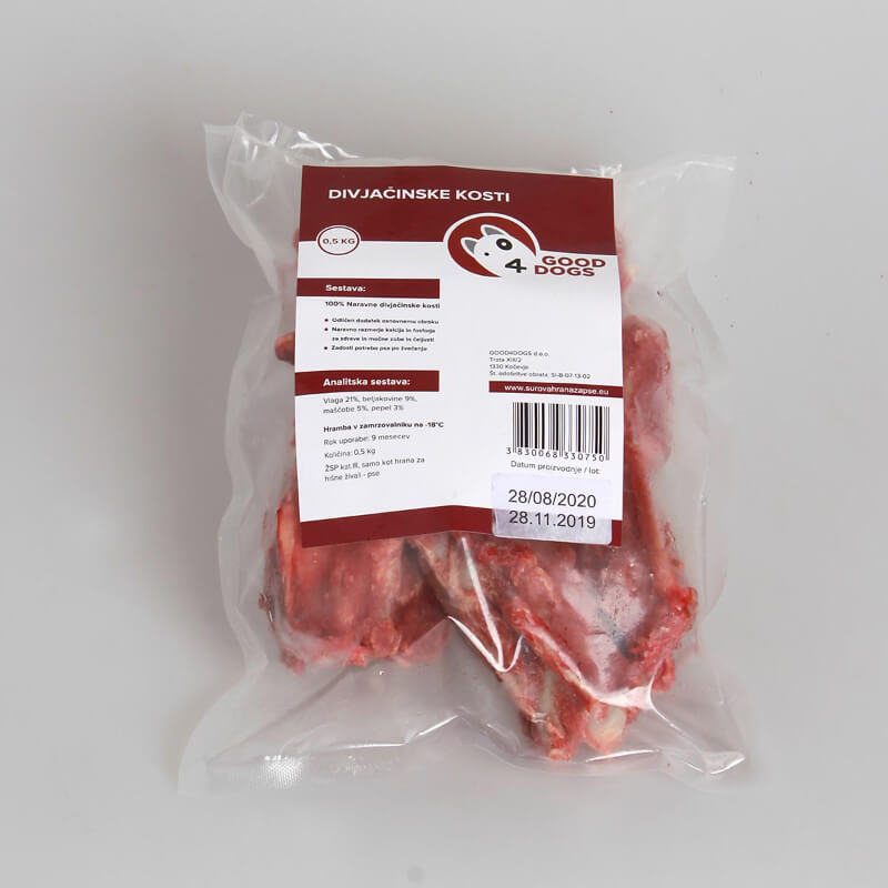 Good4Dogs divjačinske kosti za pripravo obroka - 500 g