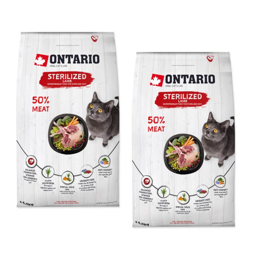 Ontario Cat Sterilised - ovca - 2 x 6,5 kg