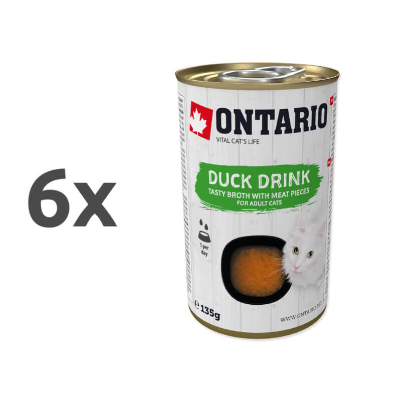 Ontario Cat pijača s koščki race - 6 x 135 g