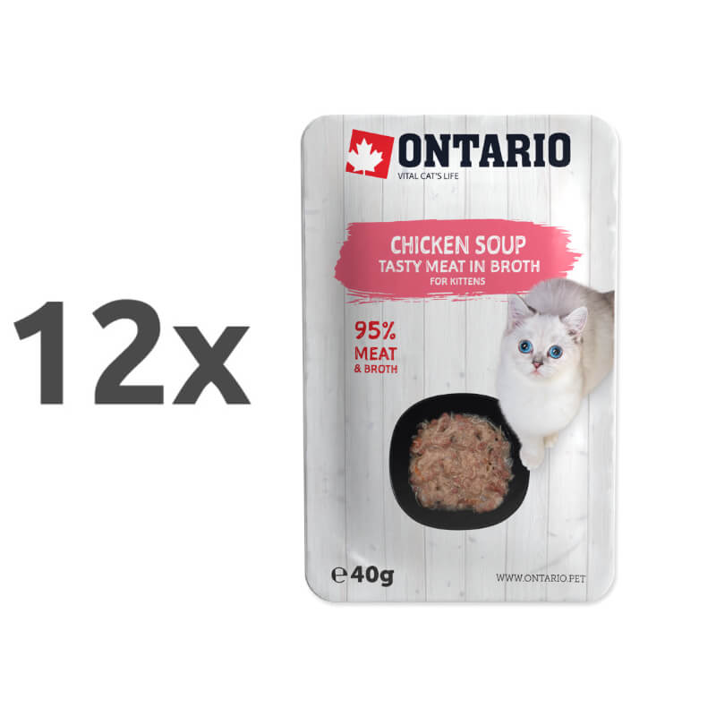 Ontario Kitten juha - piščanec, korenje in riž - 12 x 40 g
