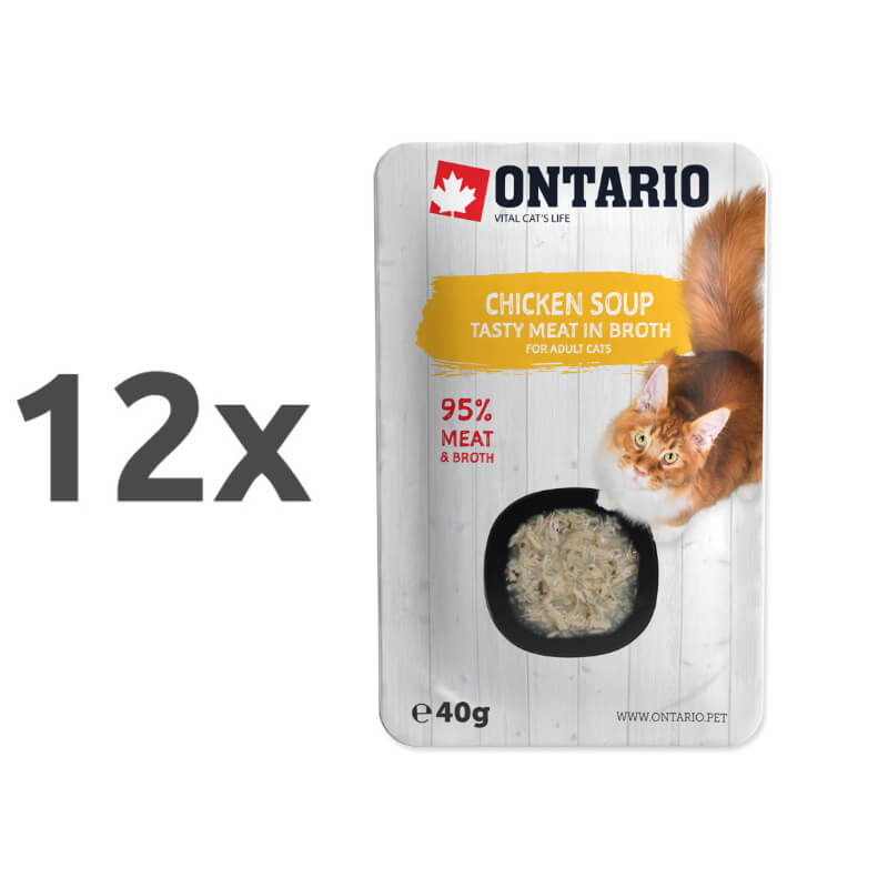 Ontario Cat juha - piščanec in zelenjava - 12 x 40 g