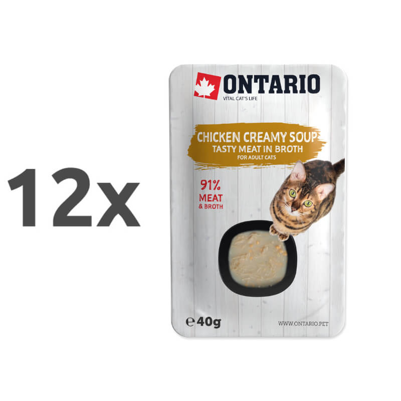 Ontario Cat juha - piščanec, sir in riž - 12 x 40 g