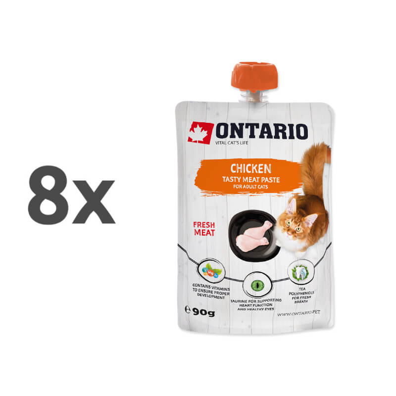Ontario Cat pasta s piščancem - 8 x 90 g