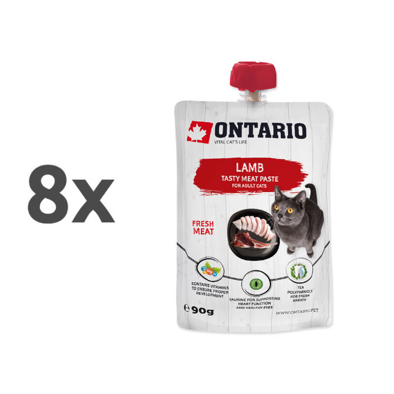 Ontario Cat pasta z jagnjetino - 8 x 90 g