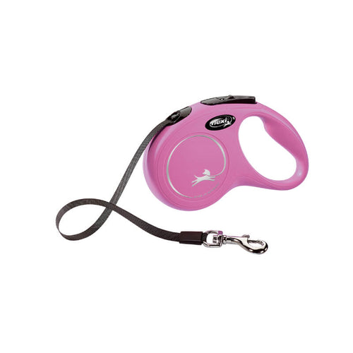 Flexi povodec Classic S, trak - 5 m (različne barve) - roza