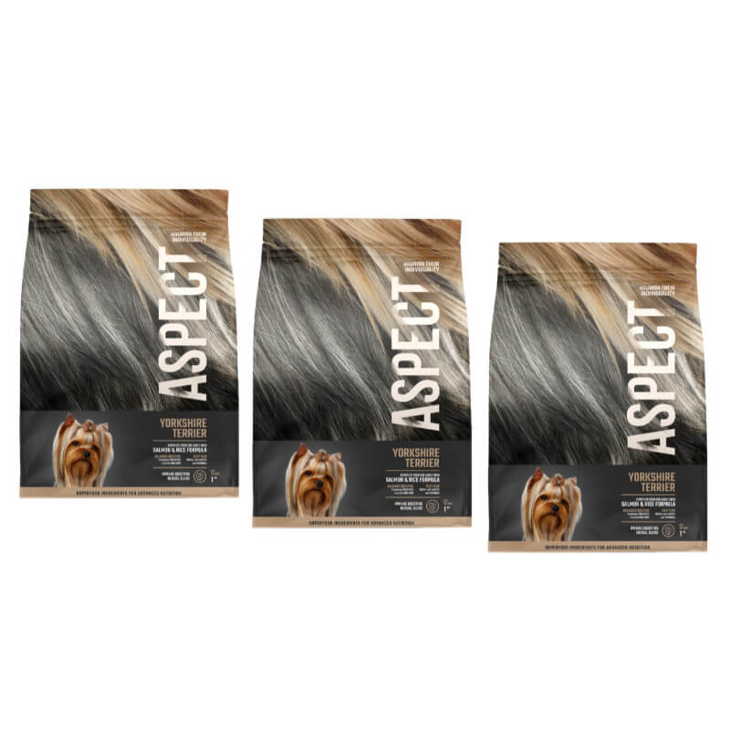 Aspect Yorkshire Terrier Adult - losos in riž - 3 x 1 kg