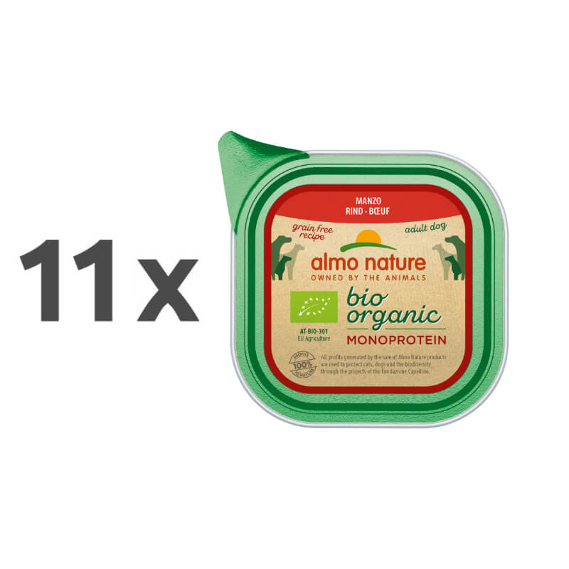 Almo Nature Bio Organic Monoprotein - govedina - 11 x 150 g