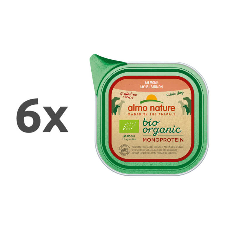 Almo Nature Bio Organic Monoprotein - losos - 6 x 150 g