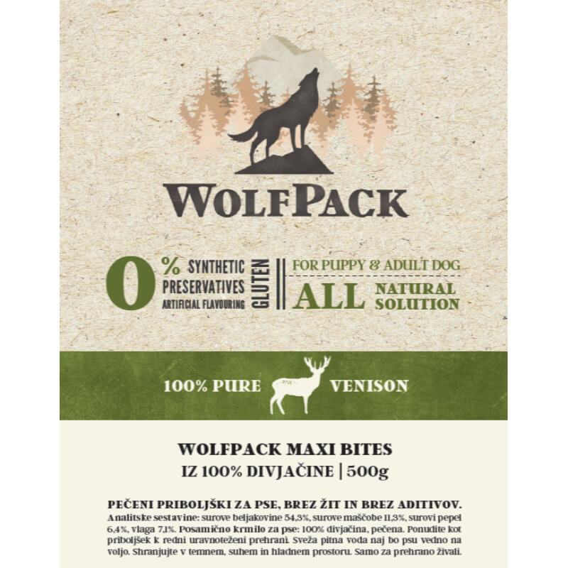 WolfPack priboljšek Maxi Bites - divjačina - 500 g (2)