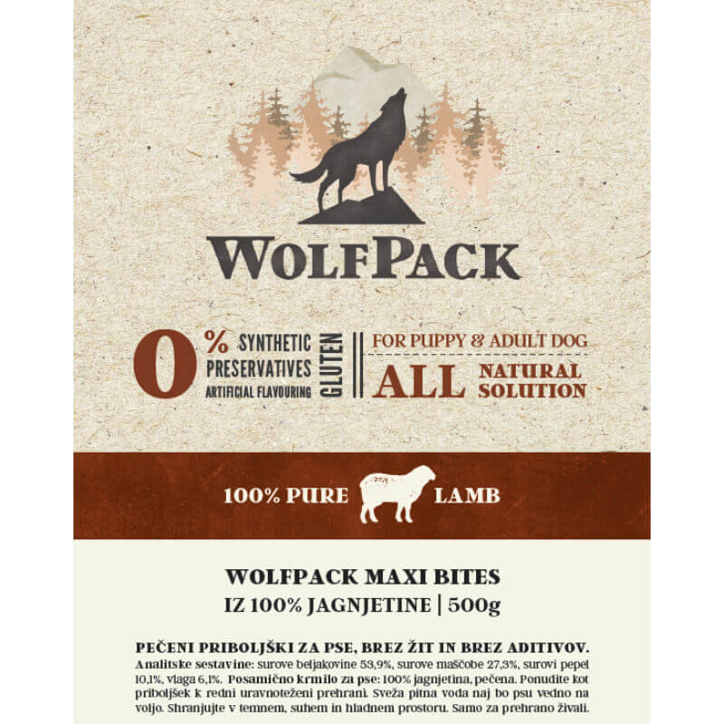 WolfPack priboljšek Maxi Bites - jagnjetina - 500 g (2)