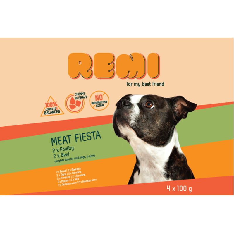 Remi Dog Multipack vrečke, perutnina in govedina - 4 x 100 g