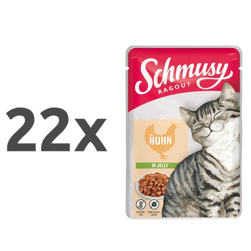 Schmusy Ragout Jelly - piščanec - 22 x 100 g