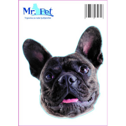 Pasemske nalepke, različne pasme (2 kos) - francoski buldog (temno rjav)
