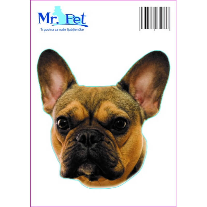 Pasemske nalepke, različne pasme (2 kos) - francoski buldog (svetlo rjav)