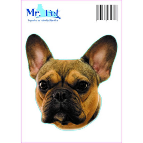 Pasemske nalepke, različne pasme (2 kos) - francoski buldog (svetlo rjav)