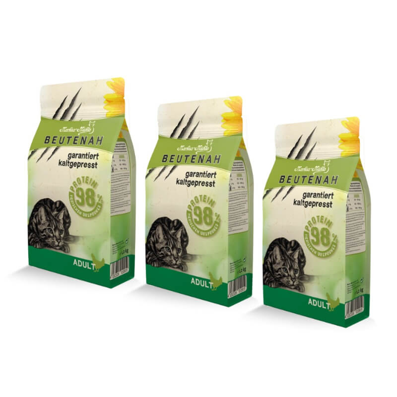 Beutenah hladno stiskana hrana za mačke - piščanec - 3 x 1,2 kg