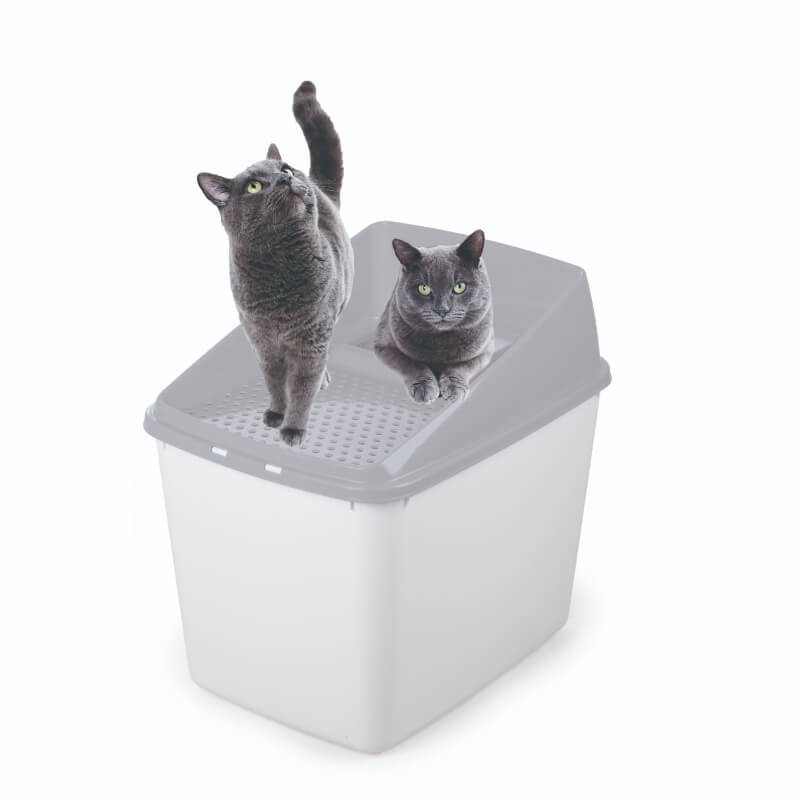 All For Paws No Mess WC z okvirjem, siv - 40 x 53 x 50,5 cm (2)