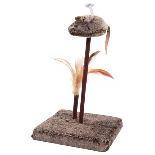 Pawise podstavek z miško in perjem - 27 cm