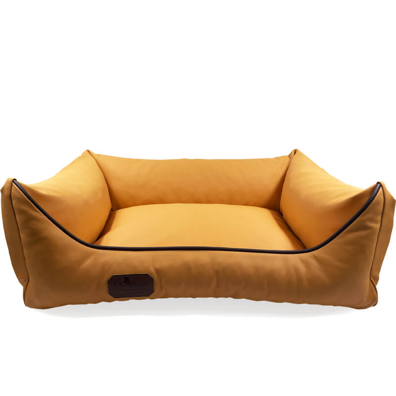 Meduza ležišče iz umetnega usnja, različne velikosti - jajčno bež - 90 x 70 cm