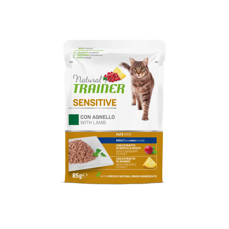 Natural Trainer Cat Sensitive, vrečka - jagnjetina - 85 g - 85 g