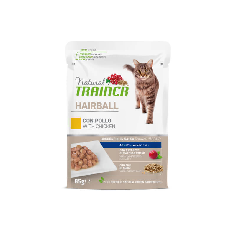 Natural Trainer Cat Hairball, vrečka - piščanec - 85 g - 85 g