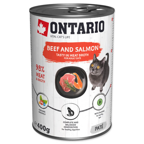 Ontario Cat Adult - goveja pašteta z lososom & spirulino