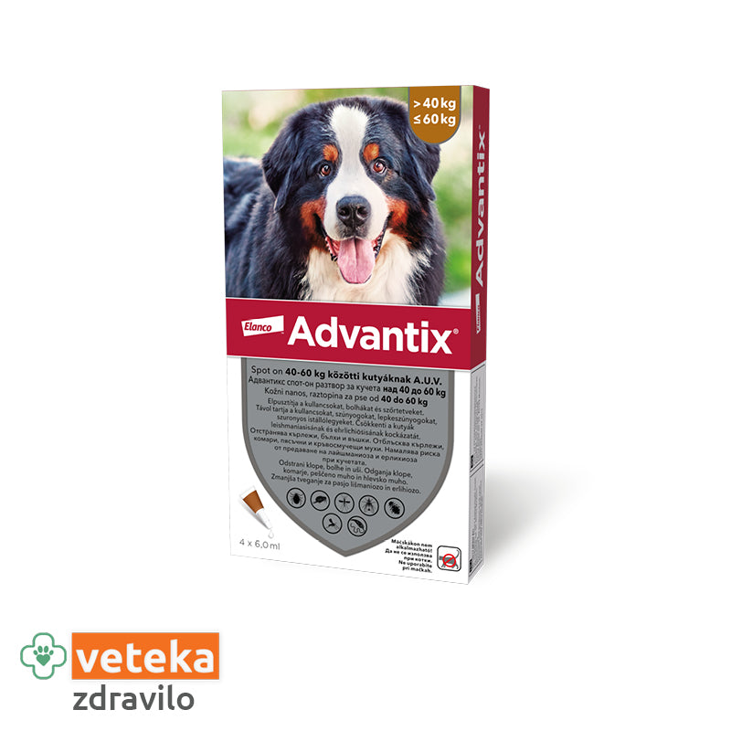 Advantix za pse od 40kg do 60kg - 4 x ampula/6.0ml