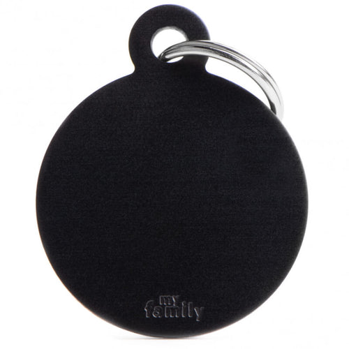 My Family identifikacijski obesek aluminij, velik krog - GRAVIRANJE GRATIS! - črna