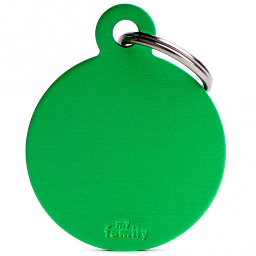 My Family identifikacijski obesek aluminij, velik krog - GRAVIRANJE GRATIS! - zelena